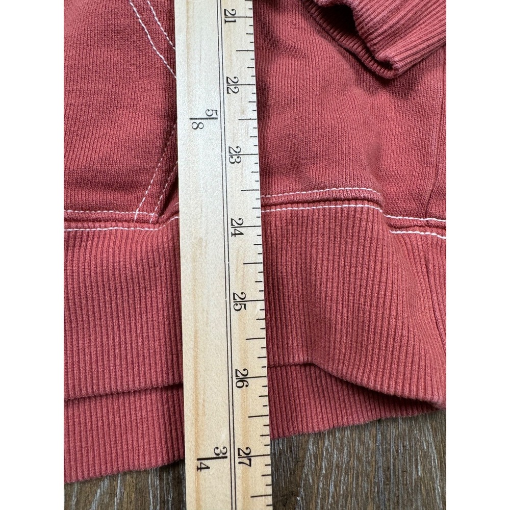 Quiksilver Men's XL Red Garment Dyed Pullover Hoodie Surf Skate Logo 3163 - Picture 2 of 5